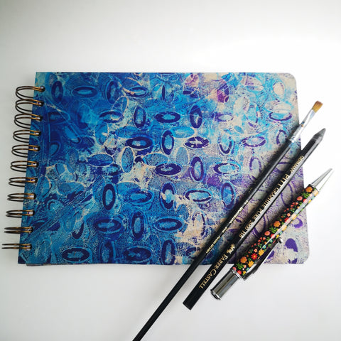 Original Monoprint Bound All Media A5 Notebook – 160gsm Seawhite Paper (50 Pages / 100 Sides) - Hatch