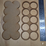 Wooden pieces for gel plate texture making