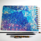 Original Monoprint Bound All Media A5 Notebook – 160gsm Seawhite Paper (50 Pages / 100 Sides) - Steel