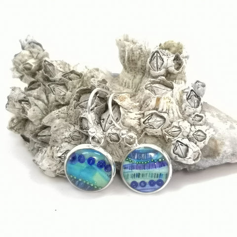 Landscape - silver plated earrings