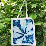 Cyanotype tote bag - Horse Chestnut design