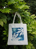 Cyanotype tote bag - Fatsia design