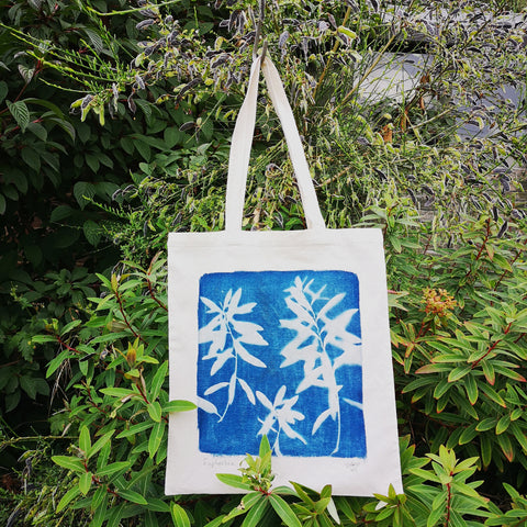 Cyanotype tote bag - Euphorbia design
