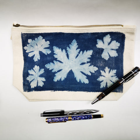 Pencil case/ make up bag (medium) -  geranium design