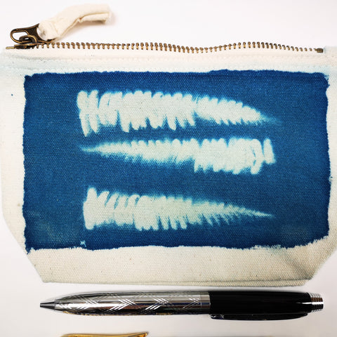 Pencil case/ make up bag (small) -  fern design