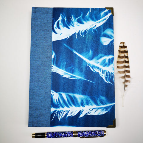 Handbound journal / notebook / diary -  feather design