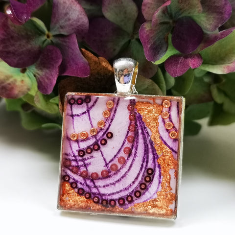 Shell - square pendant and necklace
