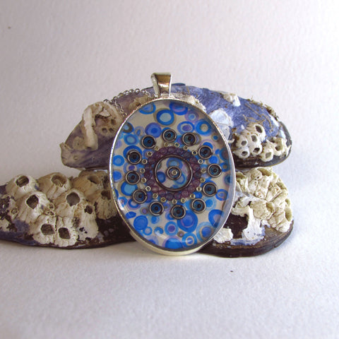 Powder - silver plated pendant and necklace