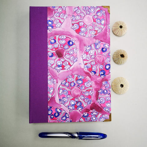 Handbound journal / notebook / diary - sea urchin design