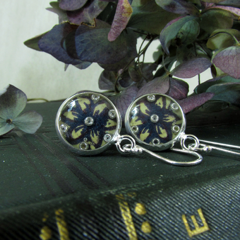 Fleur - silver plated earrings 