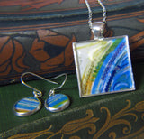 Halcyon - silver plated necklace and earrings set