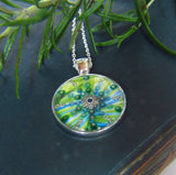Neptune - silver plated pendant and necklace