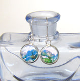 Opal - silver plated earrings
